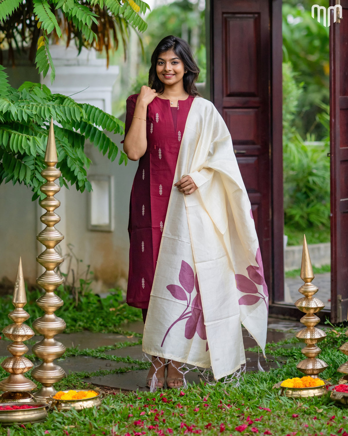 Amaravati Premium Raw Silk Maternity Kurti Set with top cotton lining