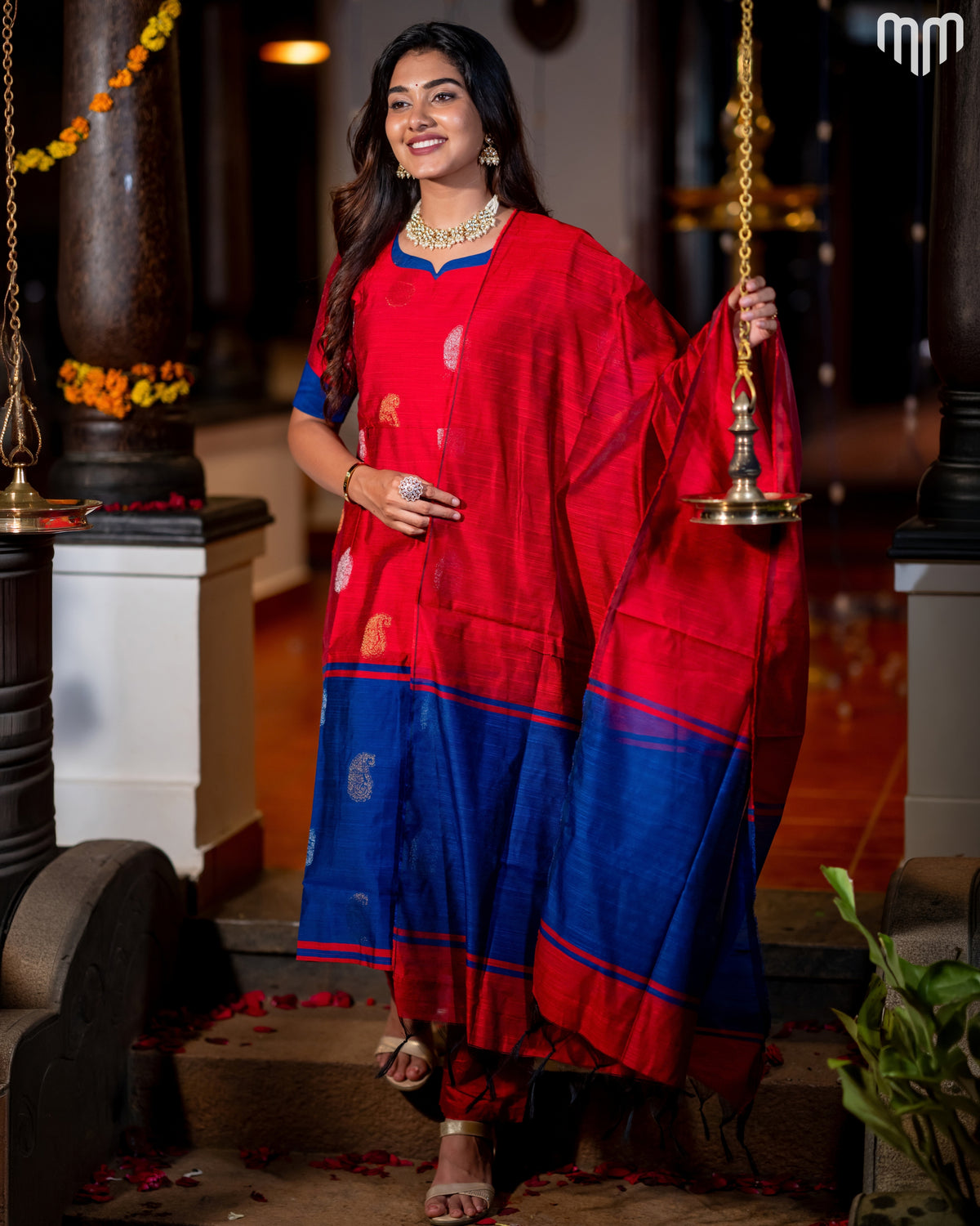 Kayal_V3 Premium Raw Silk Maternity Kurti Set with top cotton lining