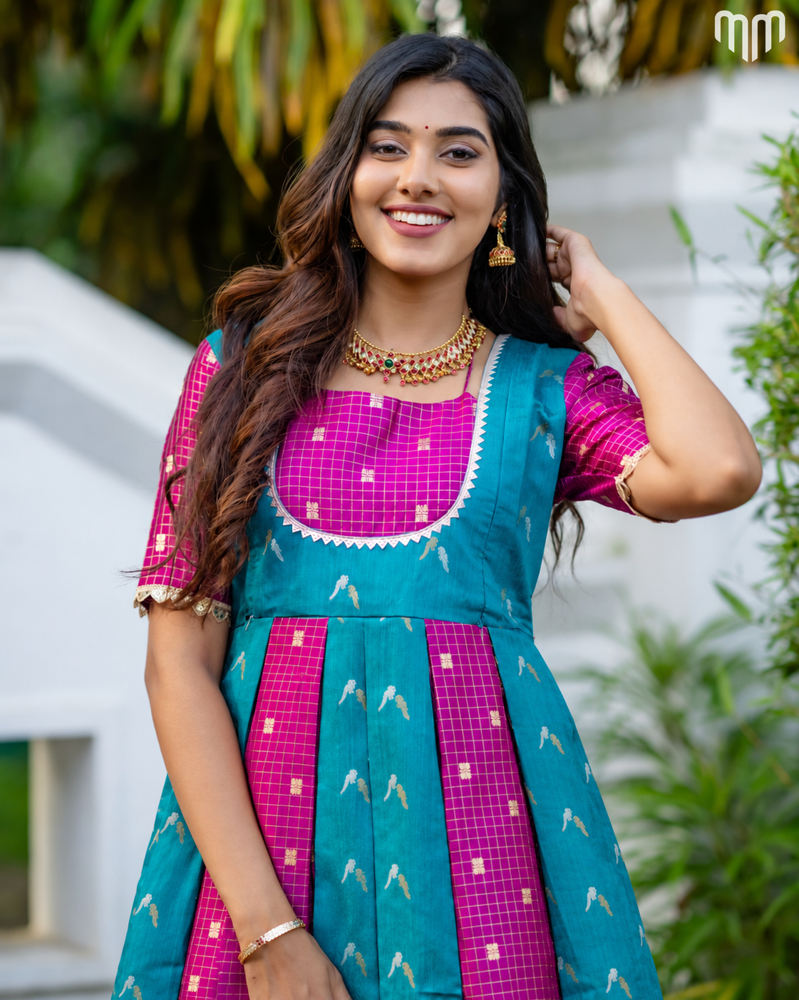 Dassahra_03 Fancy Silk Maternity Maxi with Full Cotton Lining