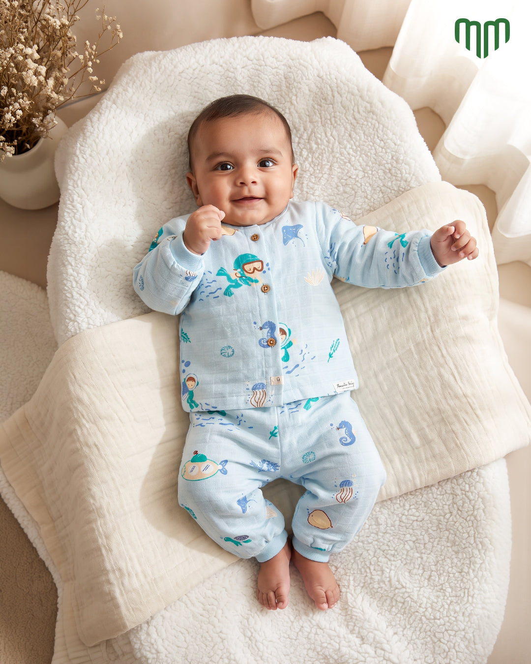 Little Swim Muslin Full Sleeve Top & Pant