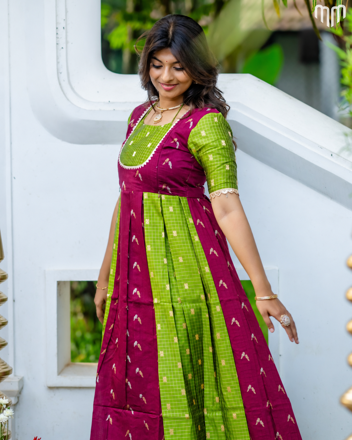 Dassahra_02 Fancy Silk Maternity Maxi with Full Cotton Lining