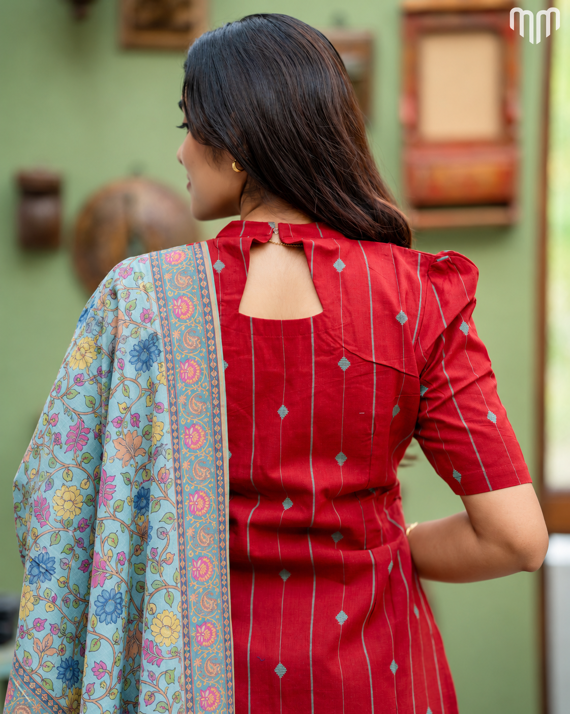 Chandhini_V1 Maternity Kurti with Floral Dupatta