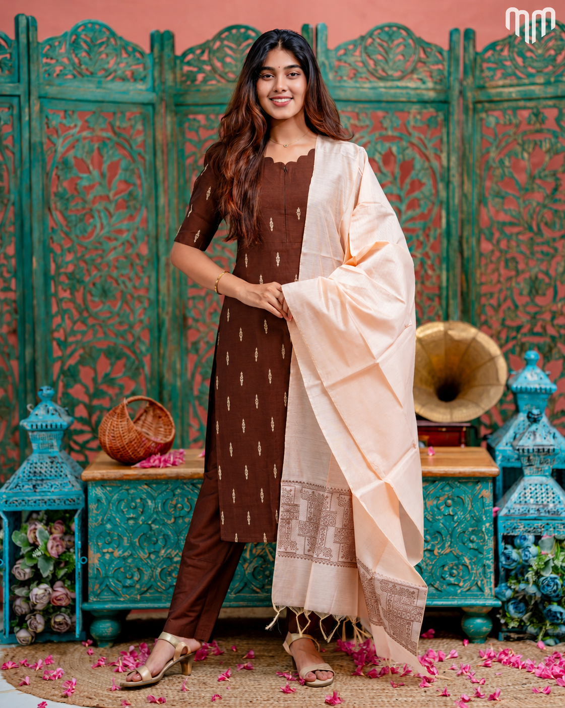 Radhai_Brown Maternity Kurti Set