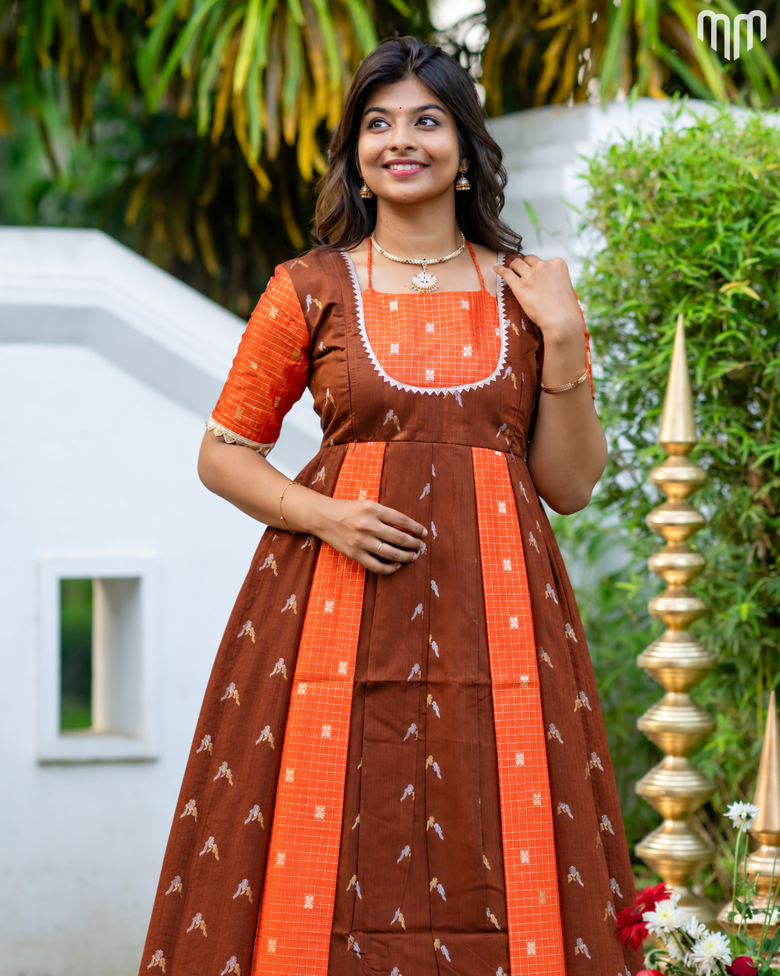 Dassahra_04 Fancy Silk Maternity Maxi with Full Cotton Lining