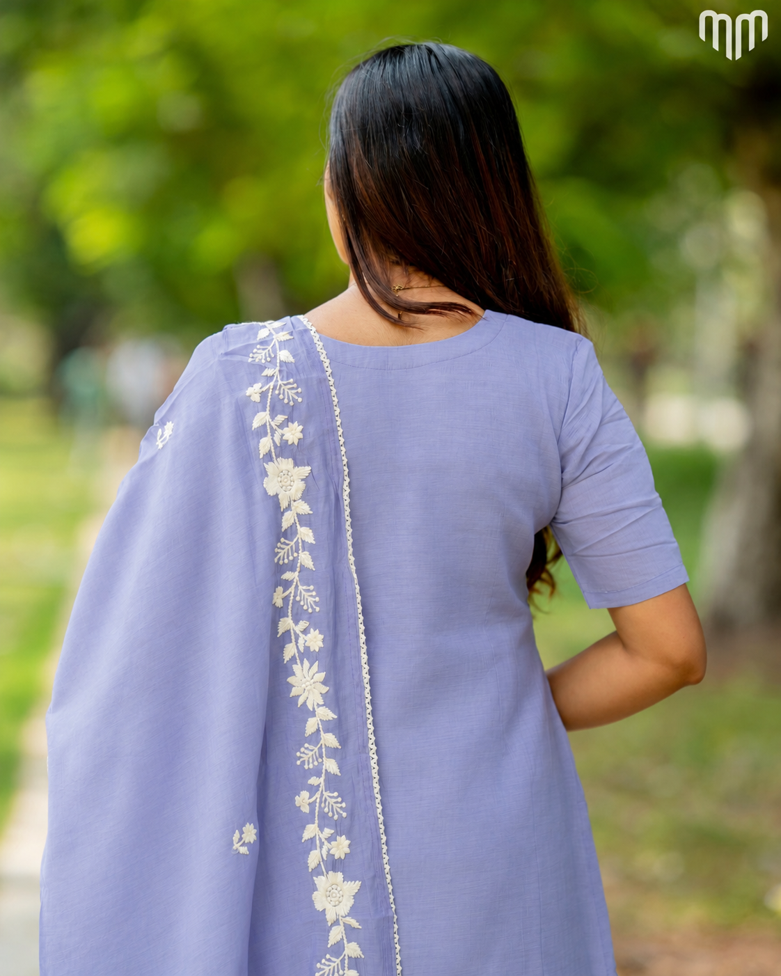 Blue Chanderi Grand Crystal Embriodery Maternity Kurti Set with Top Cotton Lining