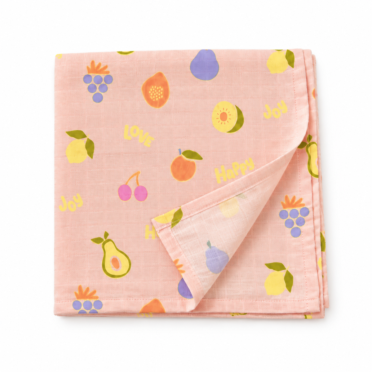 Little Fruits Baby Muslin Swaddle Blanket | 100% Premium Cotton | 110x110 cm