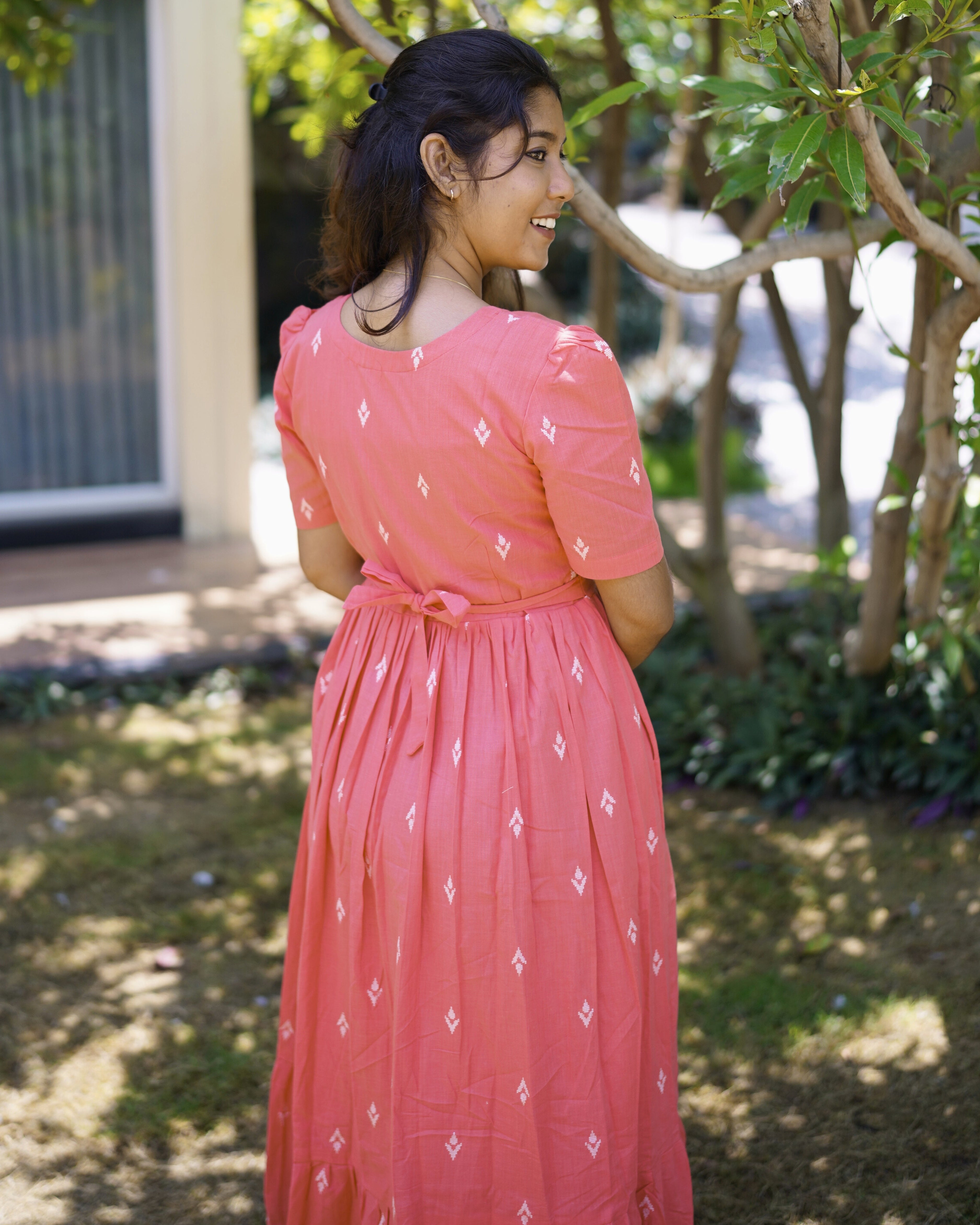 Peach Loom Maternity Maxi