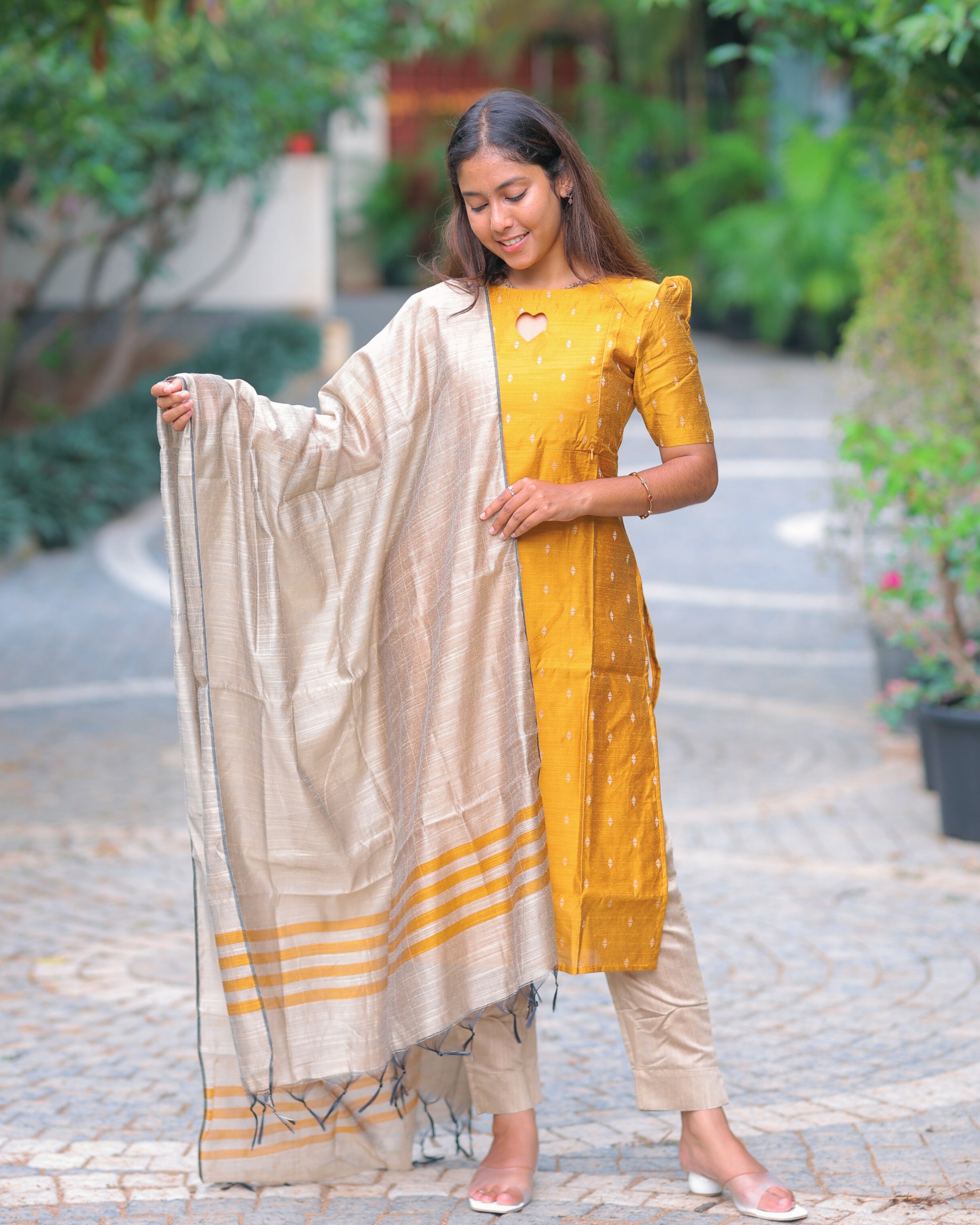 Golden_Kanmani Maternity Kurti Set