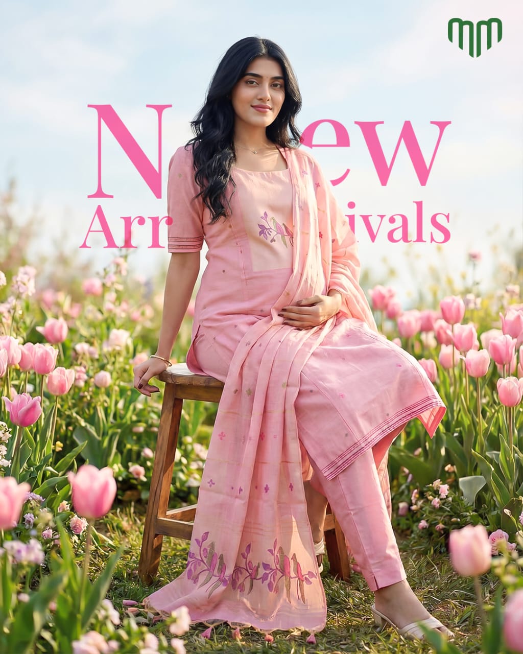 Pink-Iris Maternity Kurti Set