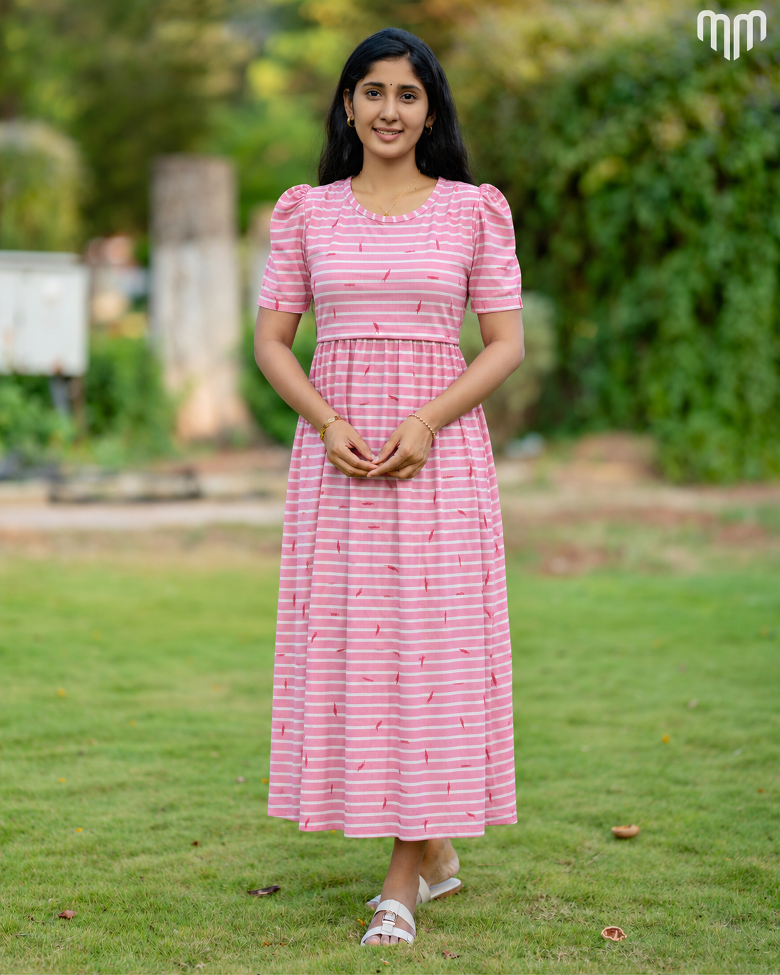 Rosy Stripes Zipless Maternity Loungewear – Full Length