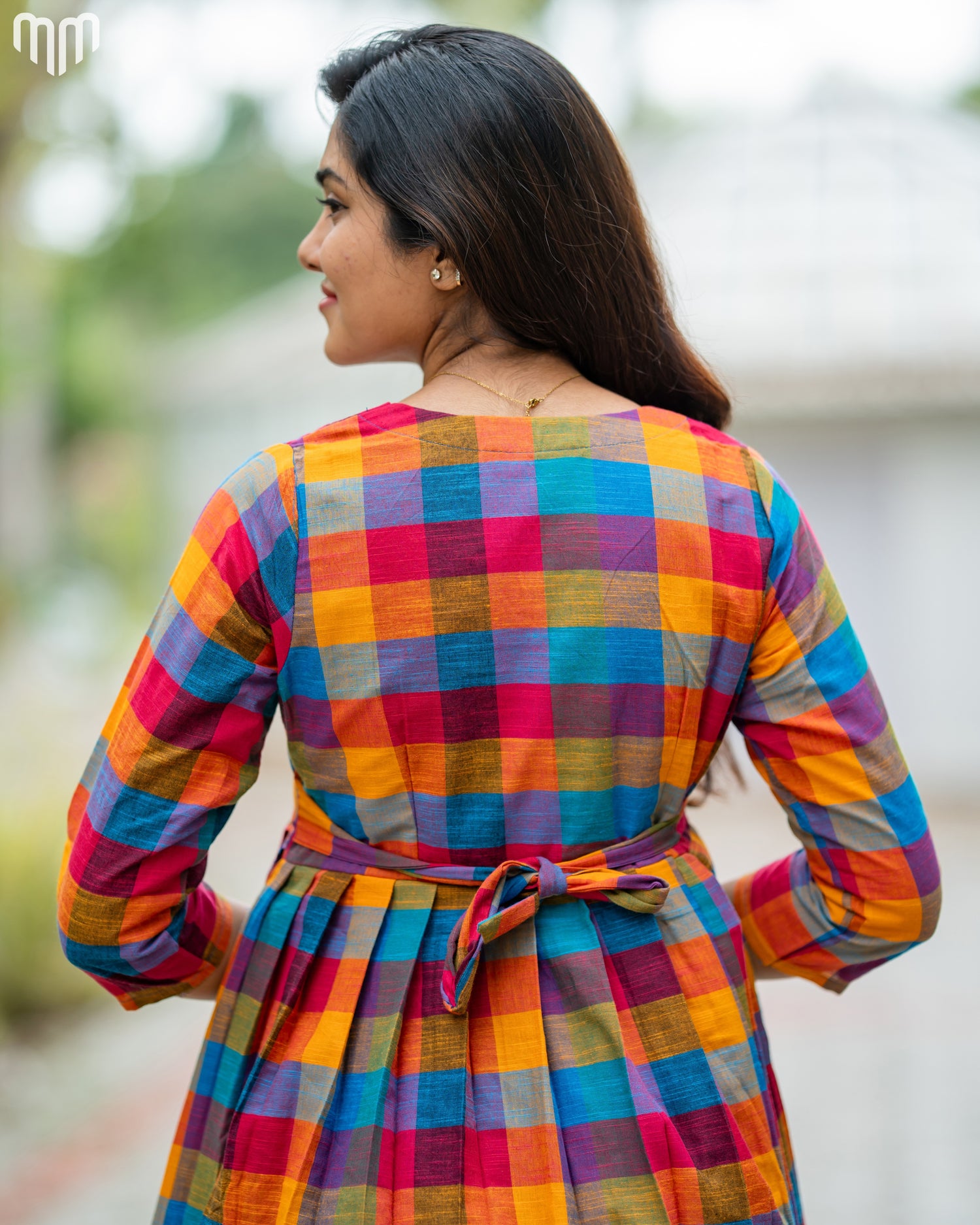 Madras Checks Maternity Crop Top