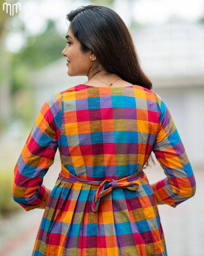 Madras Checks Maternity Crop Top