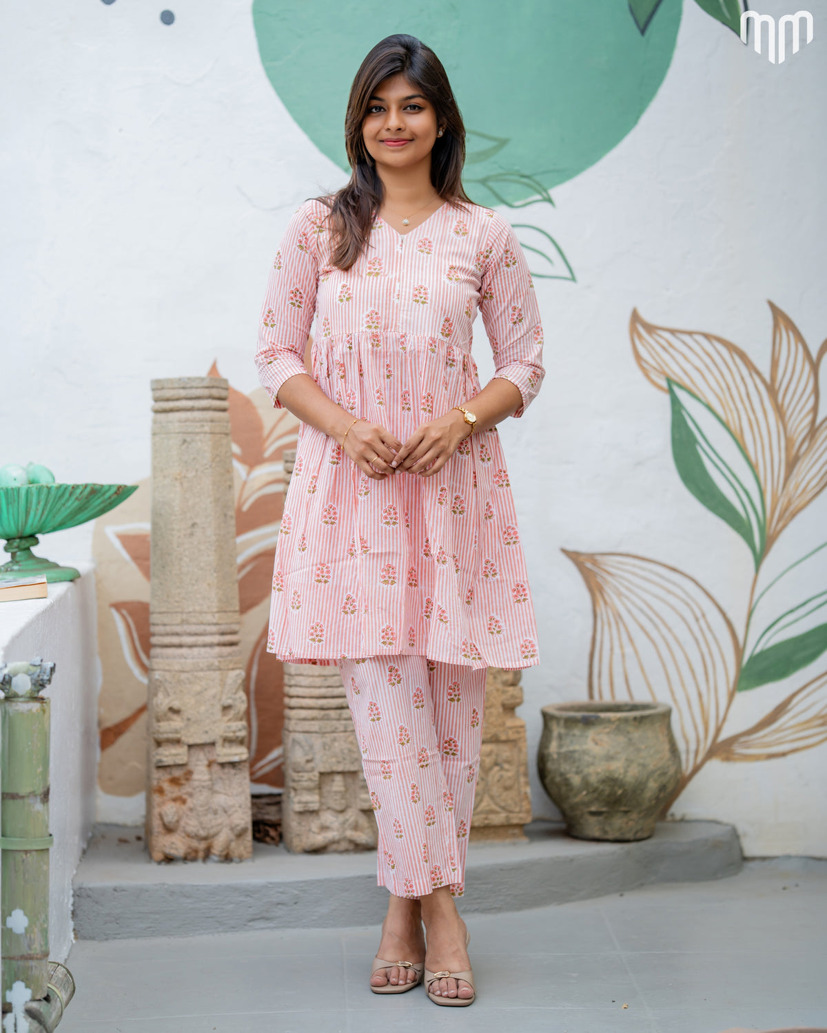 Chic Peach Maternity Peplum Co-ord Set