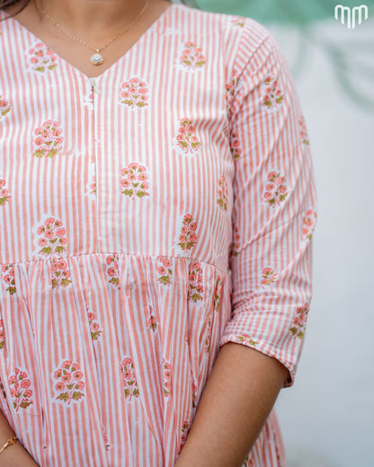 Chic Peach Maternity Peplum Co-ord Set