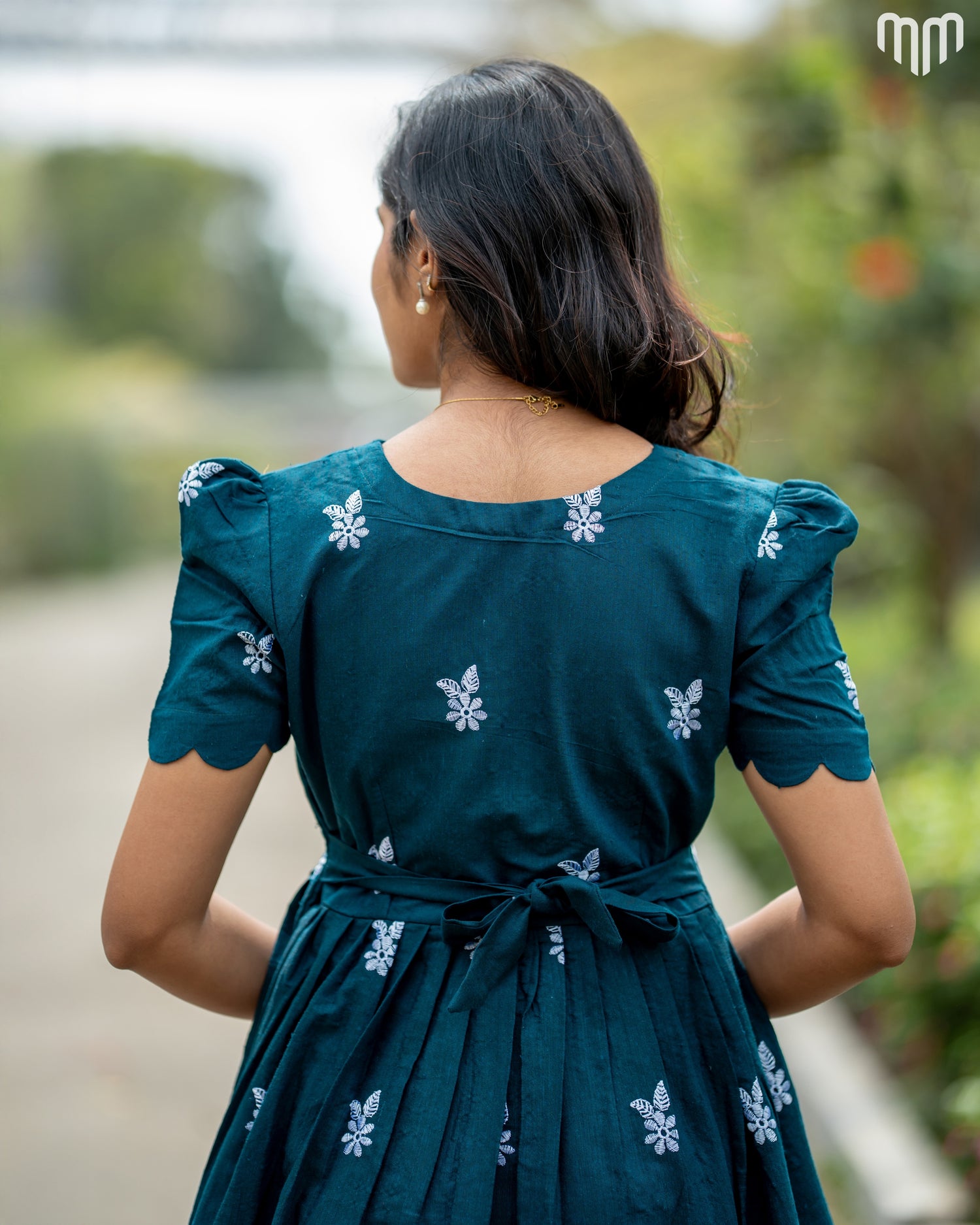 Teal Floret Maternity Maxi