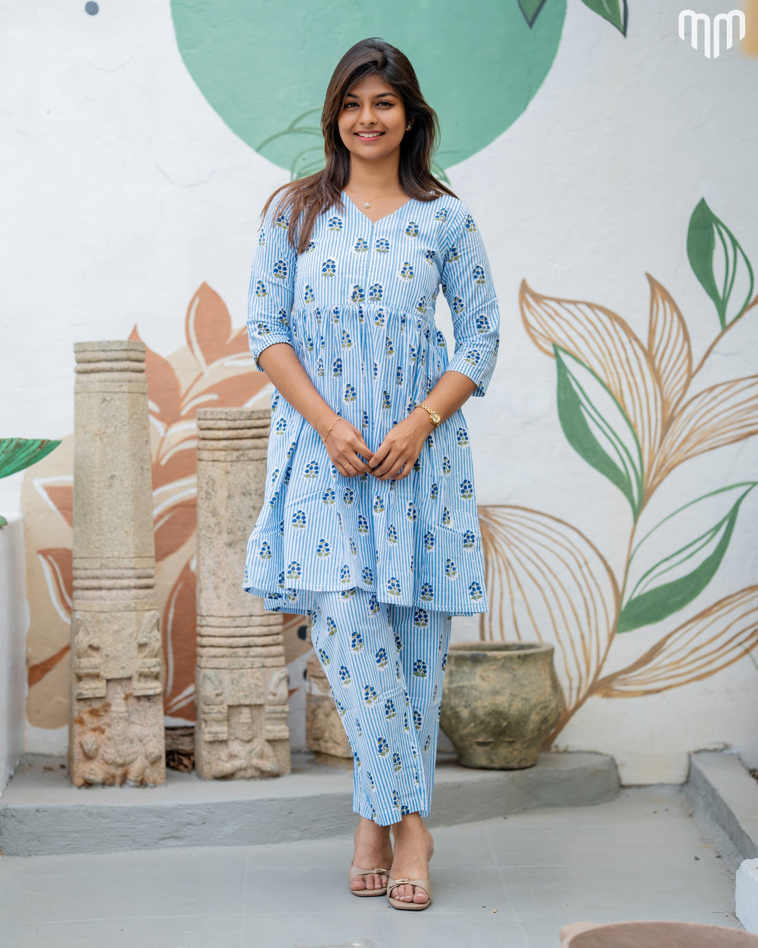 Cornflower Maternity Peplum Co-ord Set