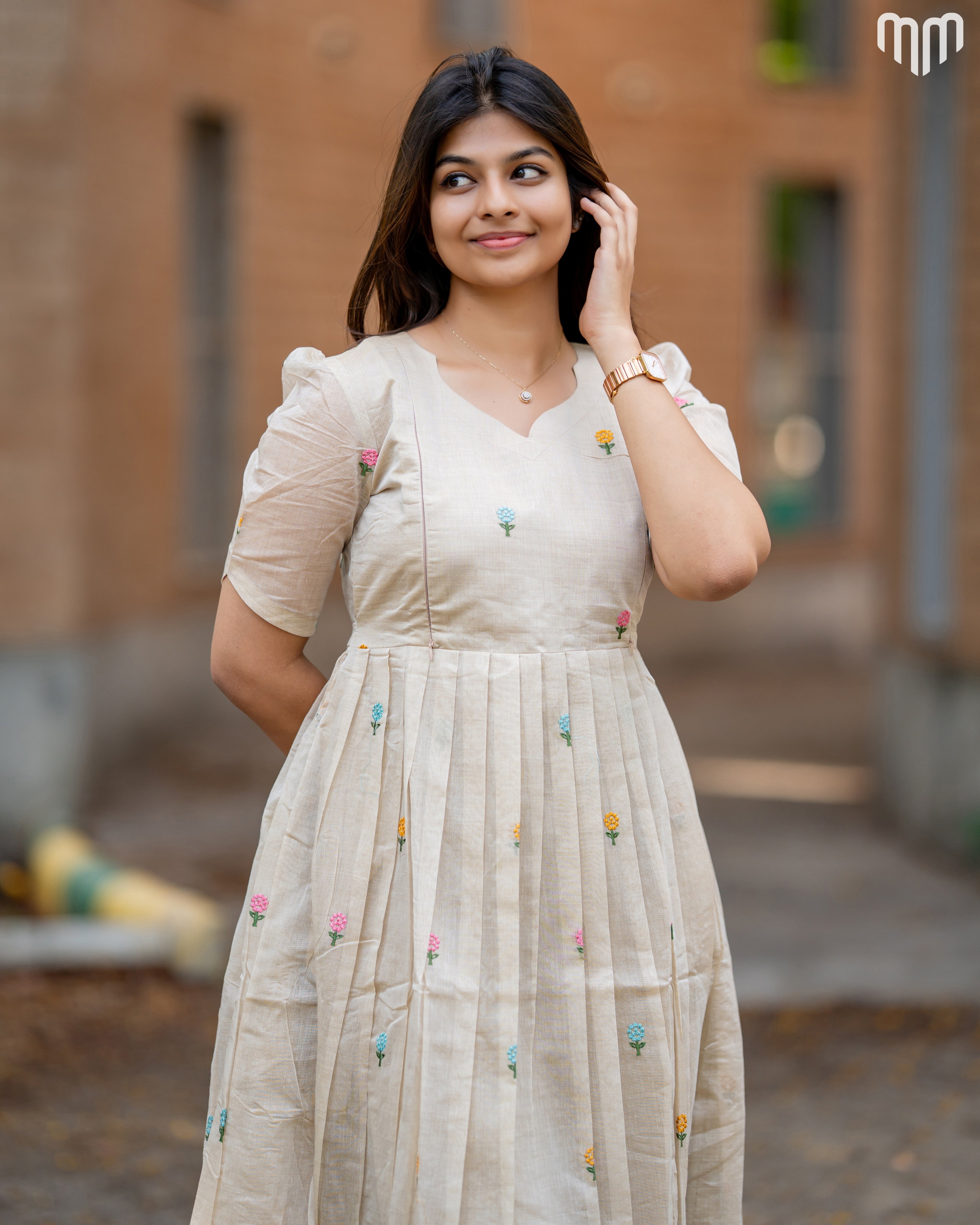 Chanderi silk Maternity Maxi