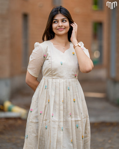 Chanderi silk Maternity Maxi