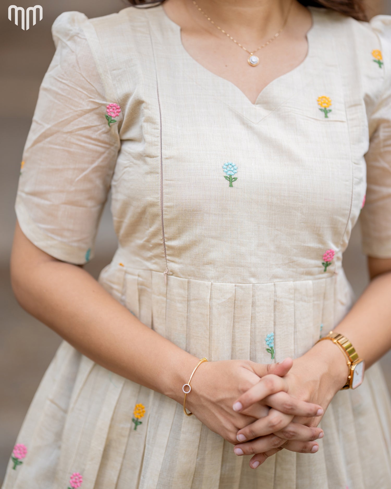 Chanderi silk Maternity Maxi