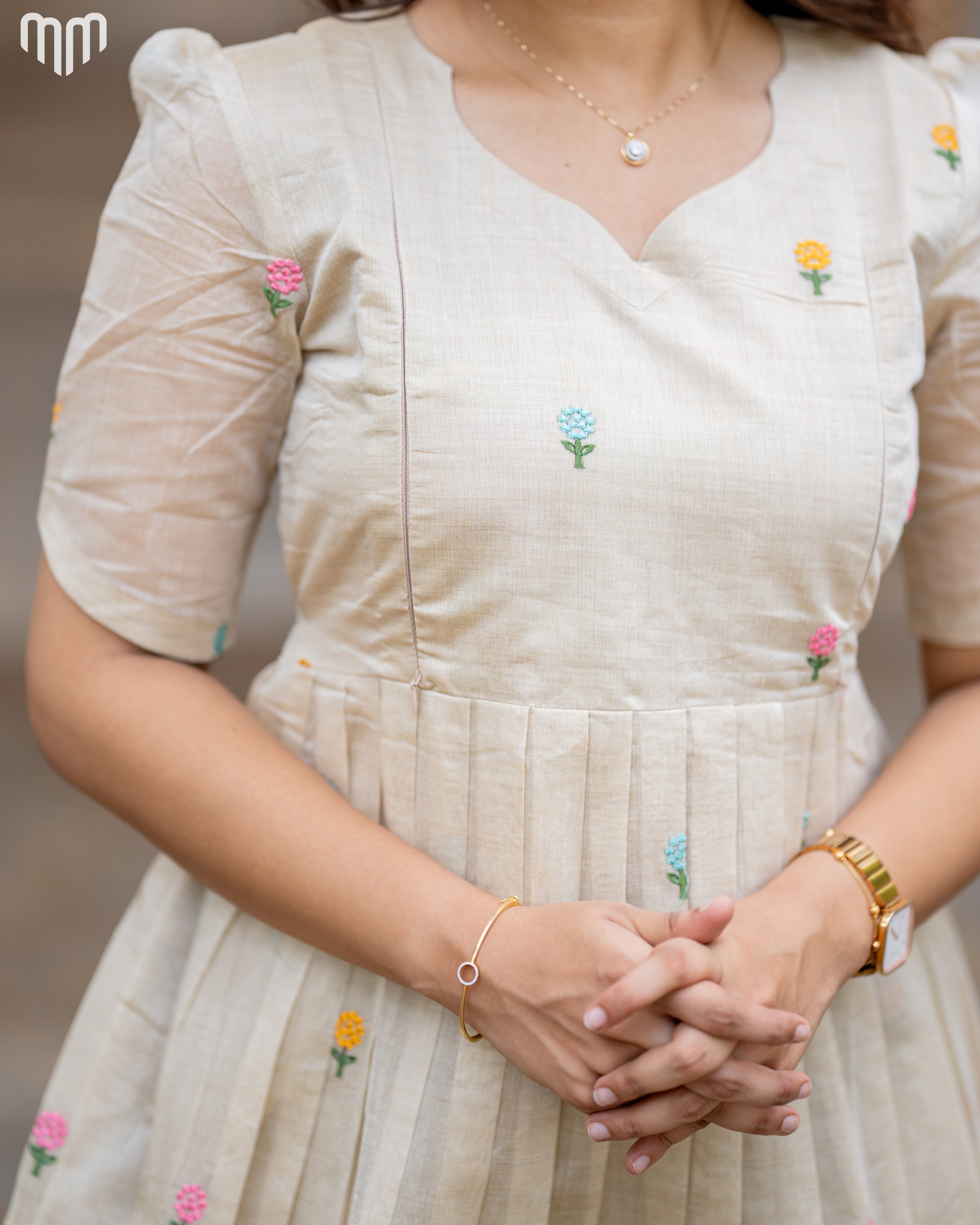Chanderi silk Maternity Maxi