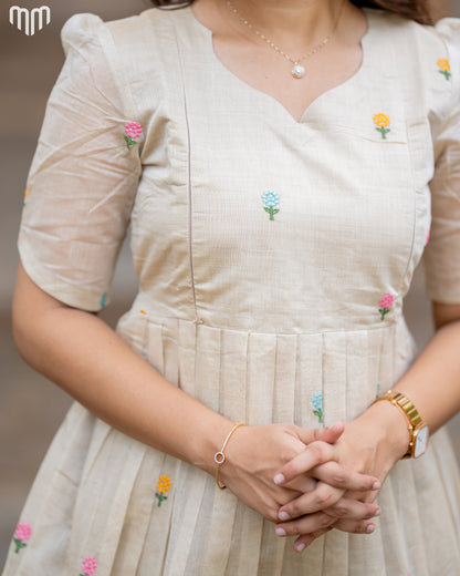 Chanderi silk Maternity Maxi