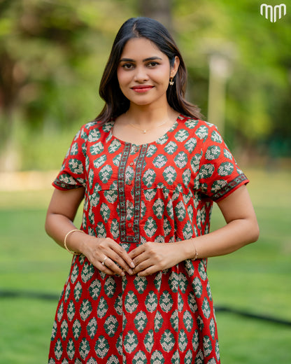 Diya Cotton Essential Button-Up Nighty