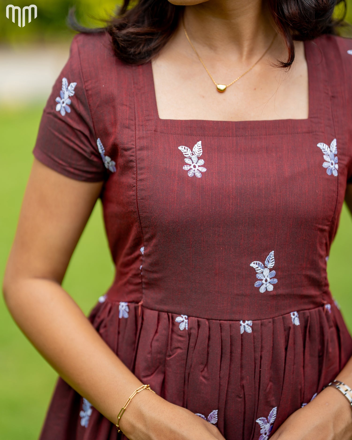 Marron Floret Maternity Maxi