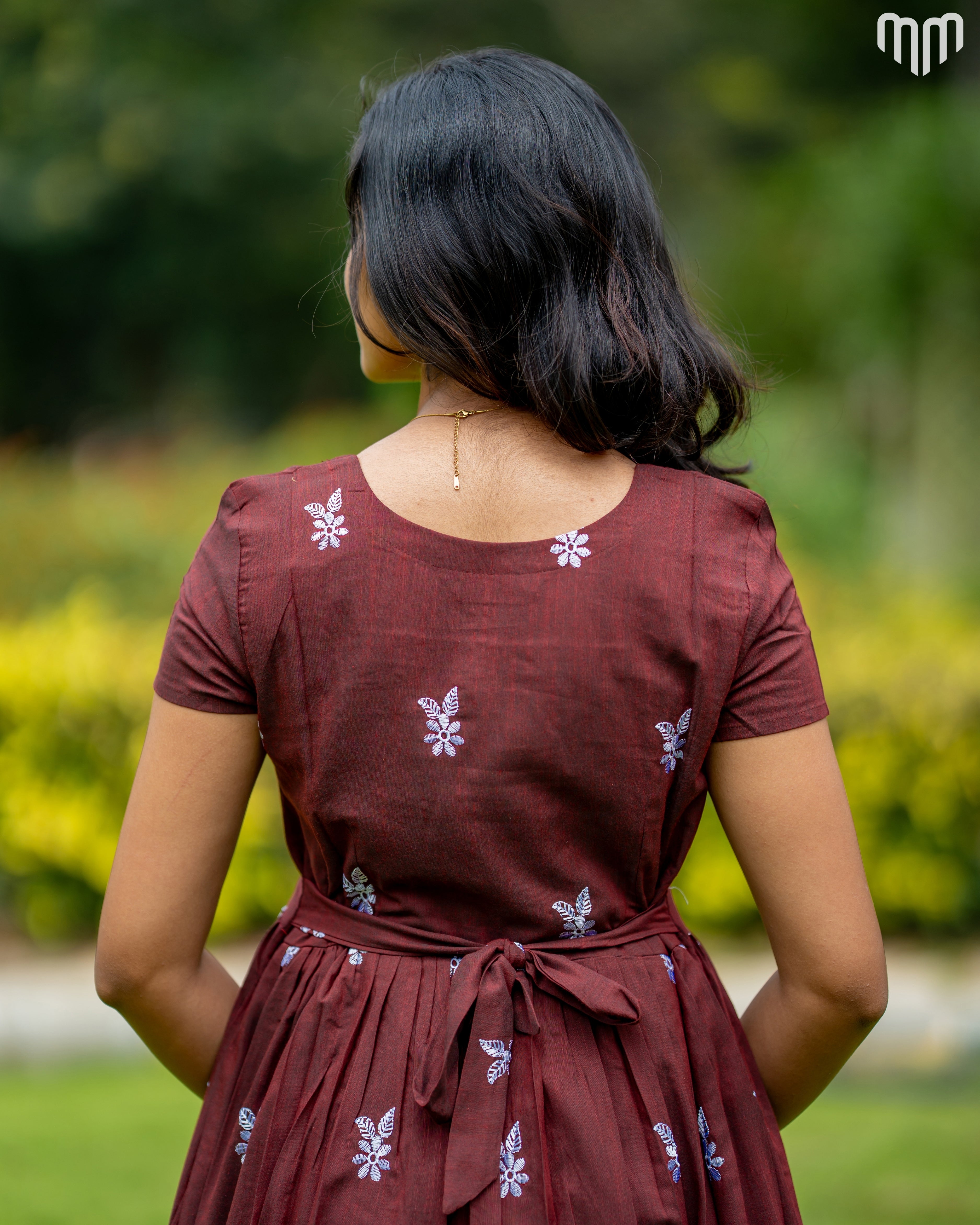 Marron Floret Maternity Maxi