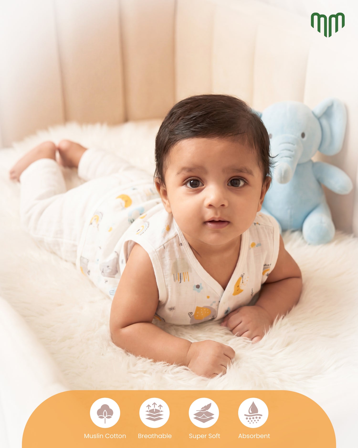 Little Elephant Muslin Jabla