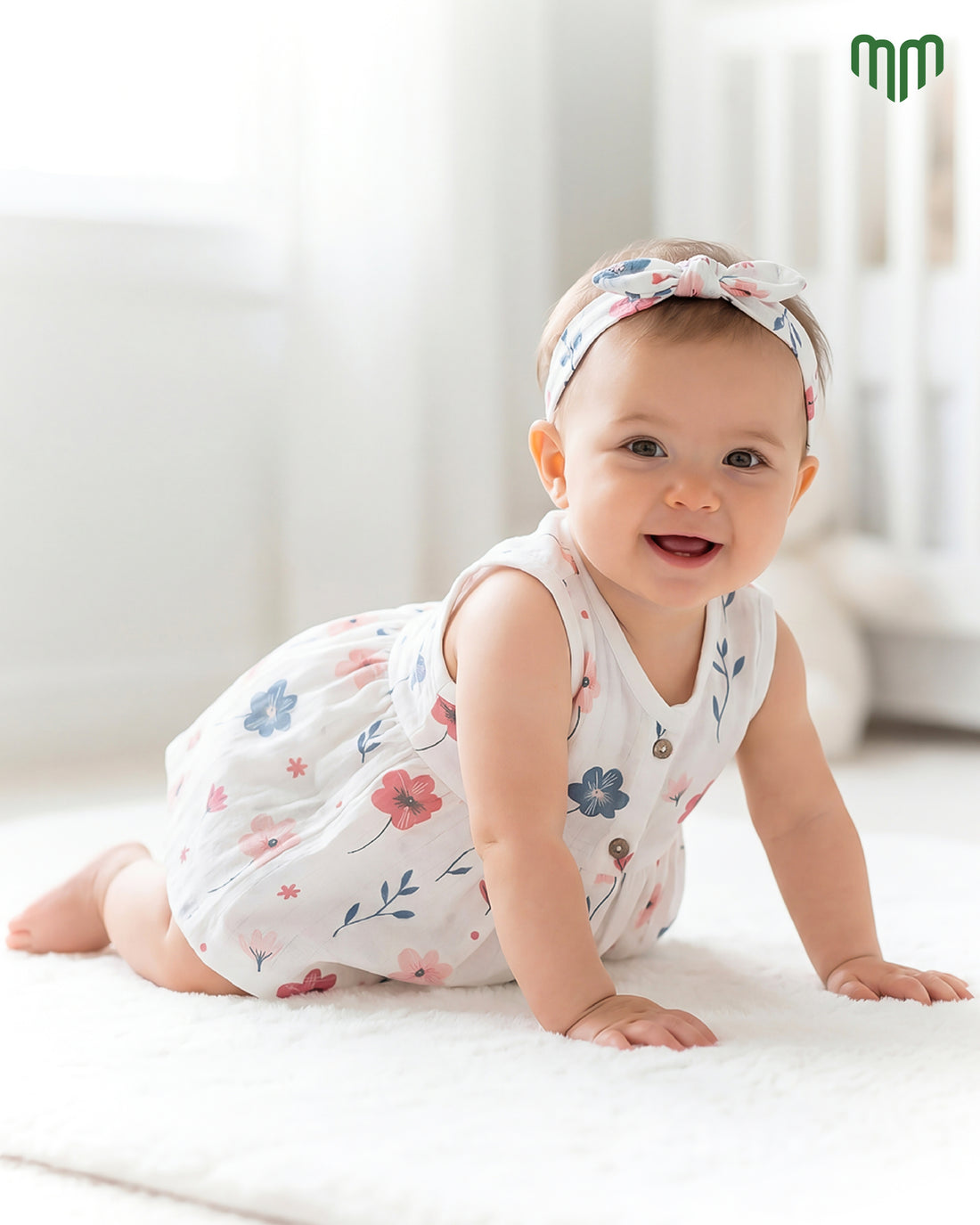 Little Flower Muslin Sleeveless Frock