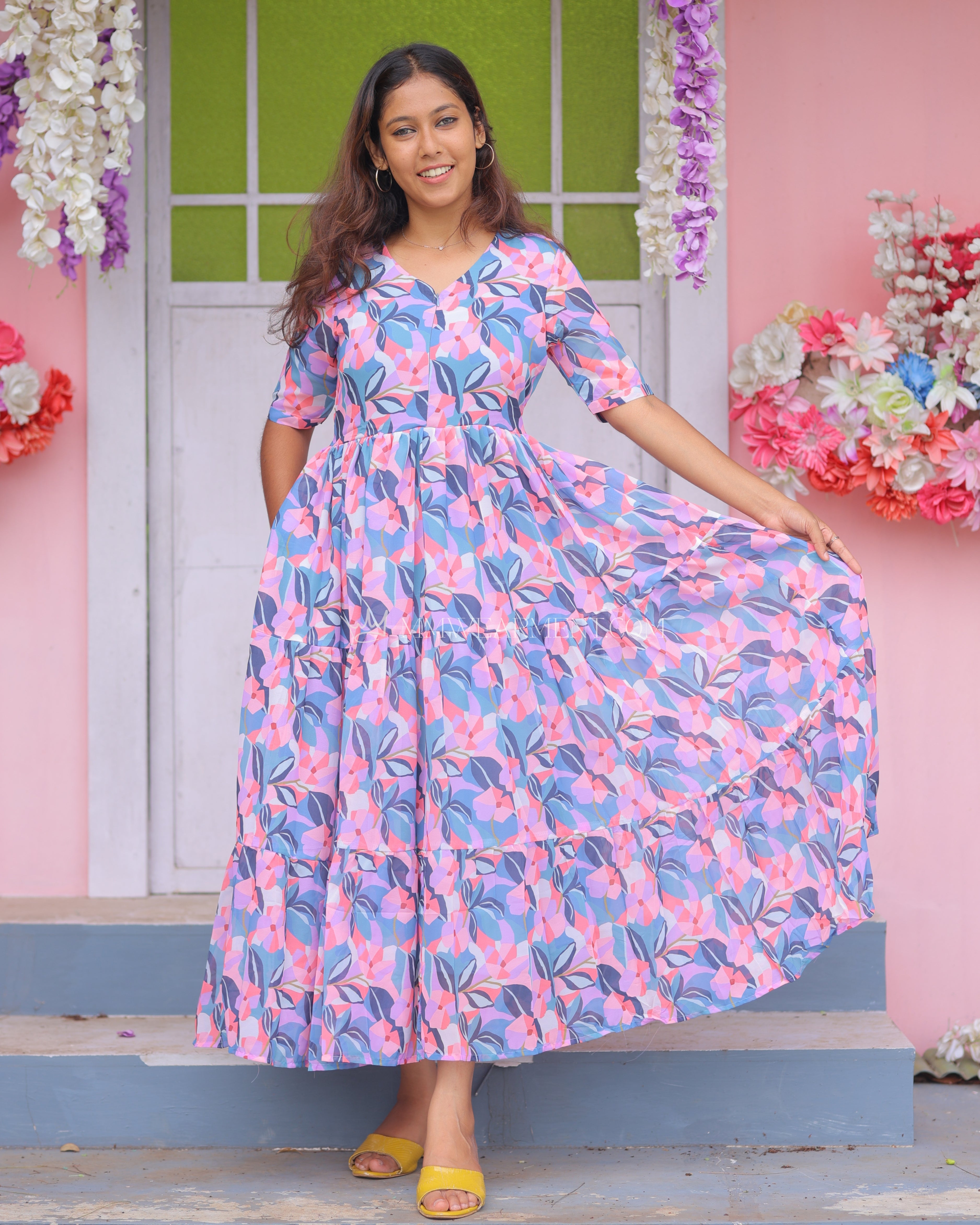 Pastel Blond | Maternity Maxi with Full Lining [Center Zip]