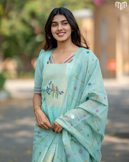 Blue-Iris Maternity Kurti Set