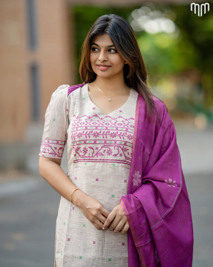 Jamdhani Silk_V1 Maternity Kurti Set
