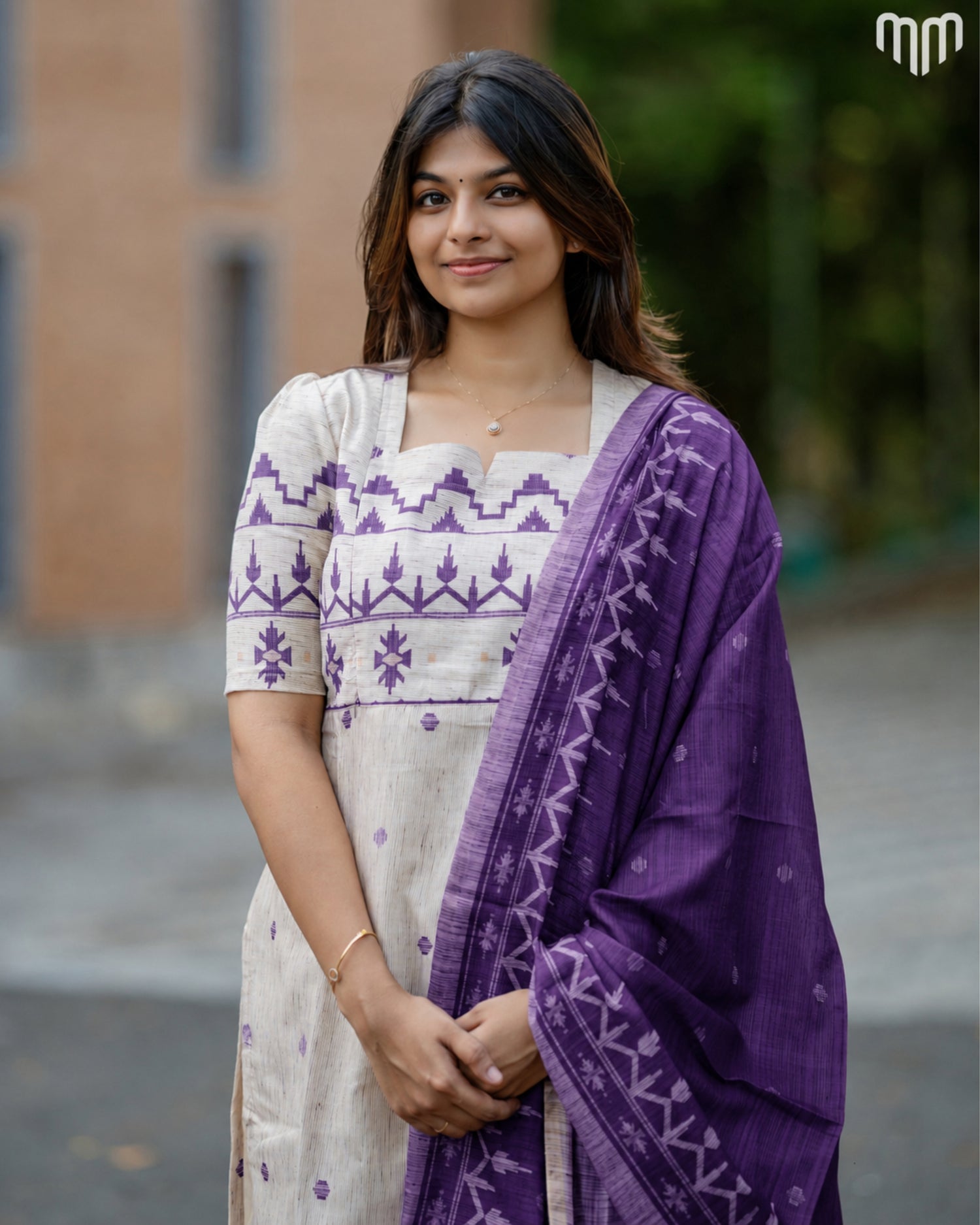 Jamdhani Silk Maternity Kurti Set
