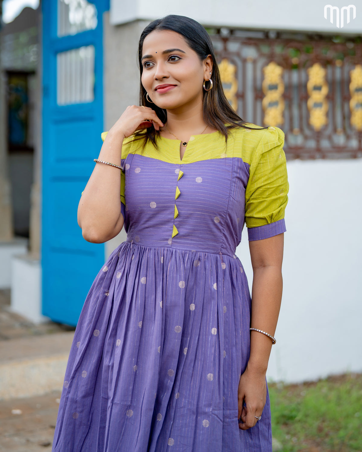 Sakshi_V1 Handloom Cotton Maternity Maxi with Full Cotton Lining