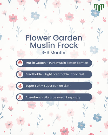 Little Flower Muslin Sleeveless Frock