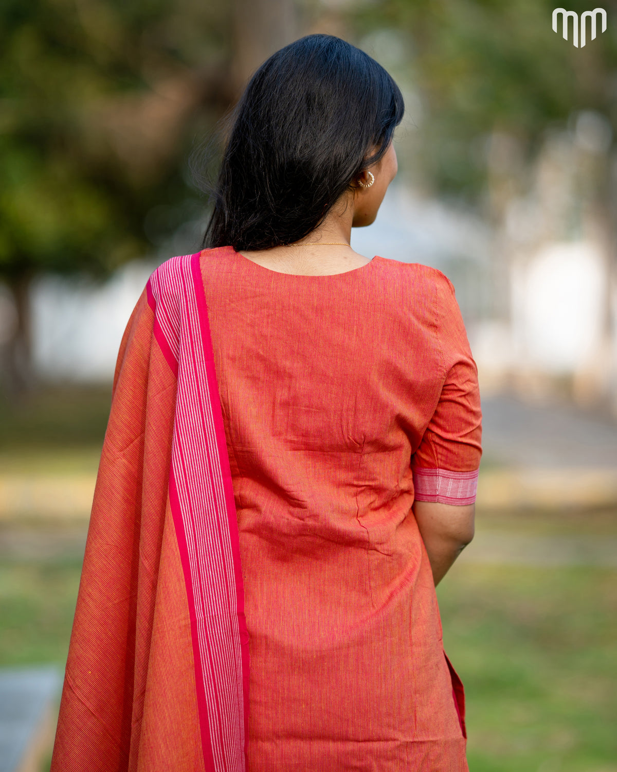 Peach Orange Maternity Kurti Set