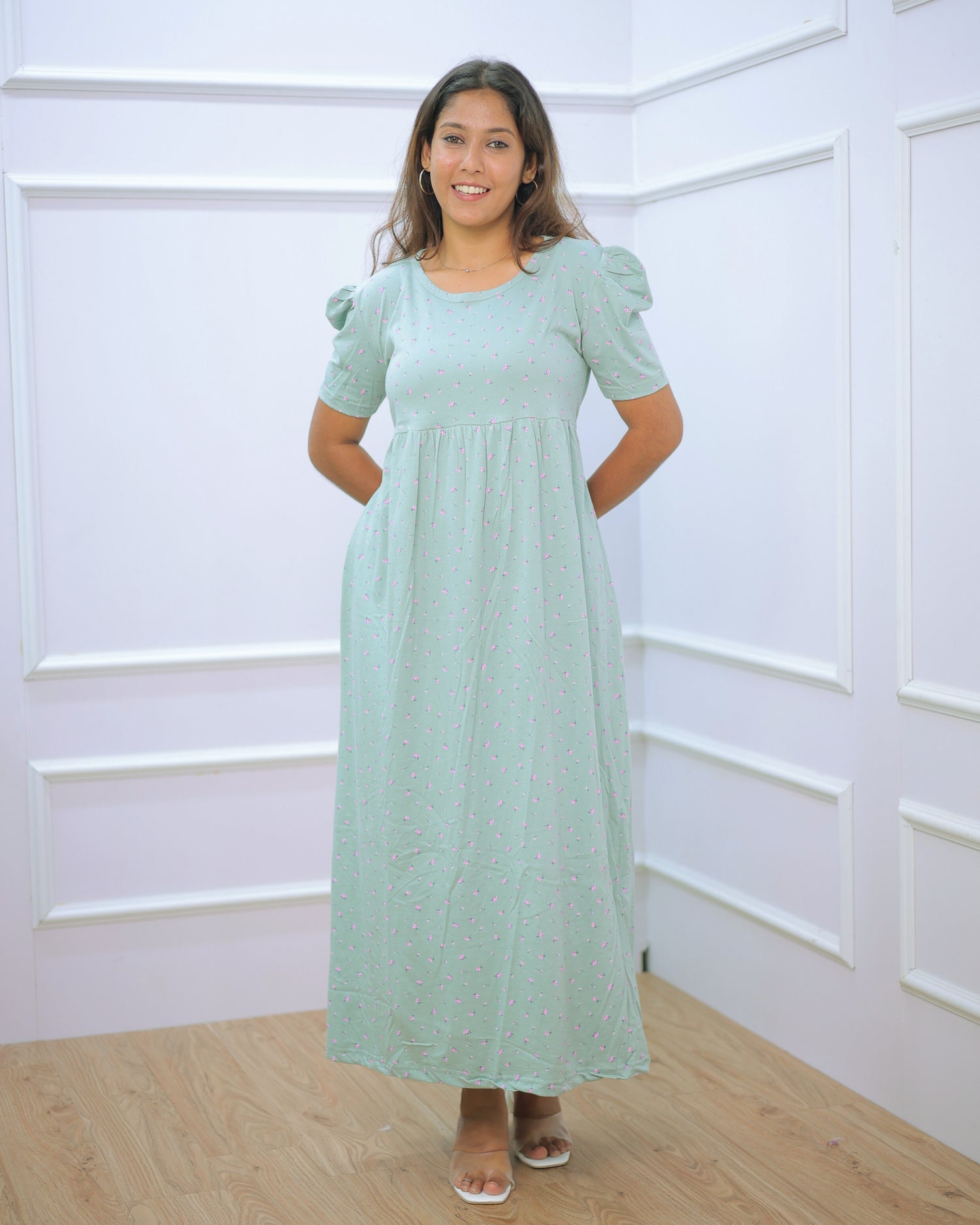 Ruhi | Casual Non-Maternity Loungewear - Puff Sleeve | Full Length