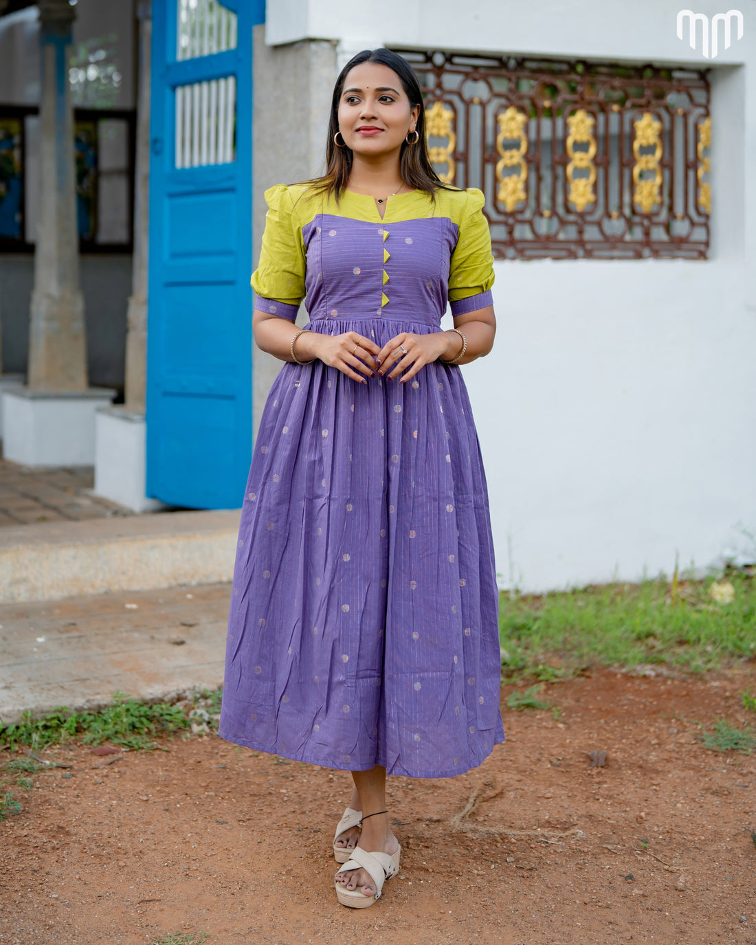 Sakshi_V1 Handloom Cotton Maternity Maxi with Full Cotton Lining