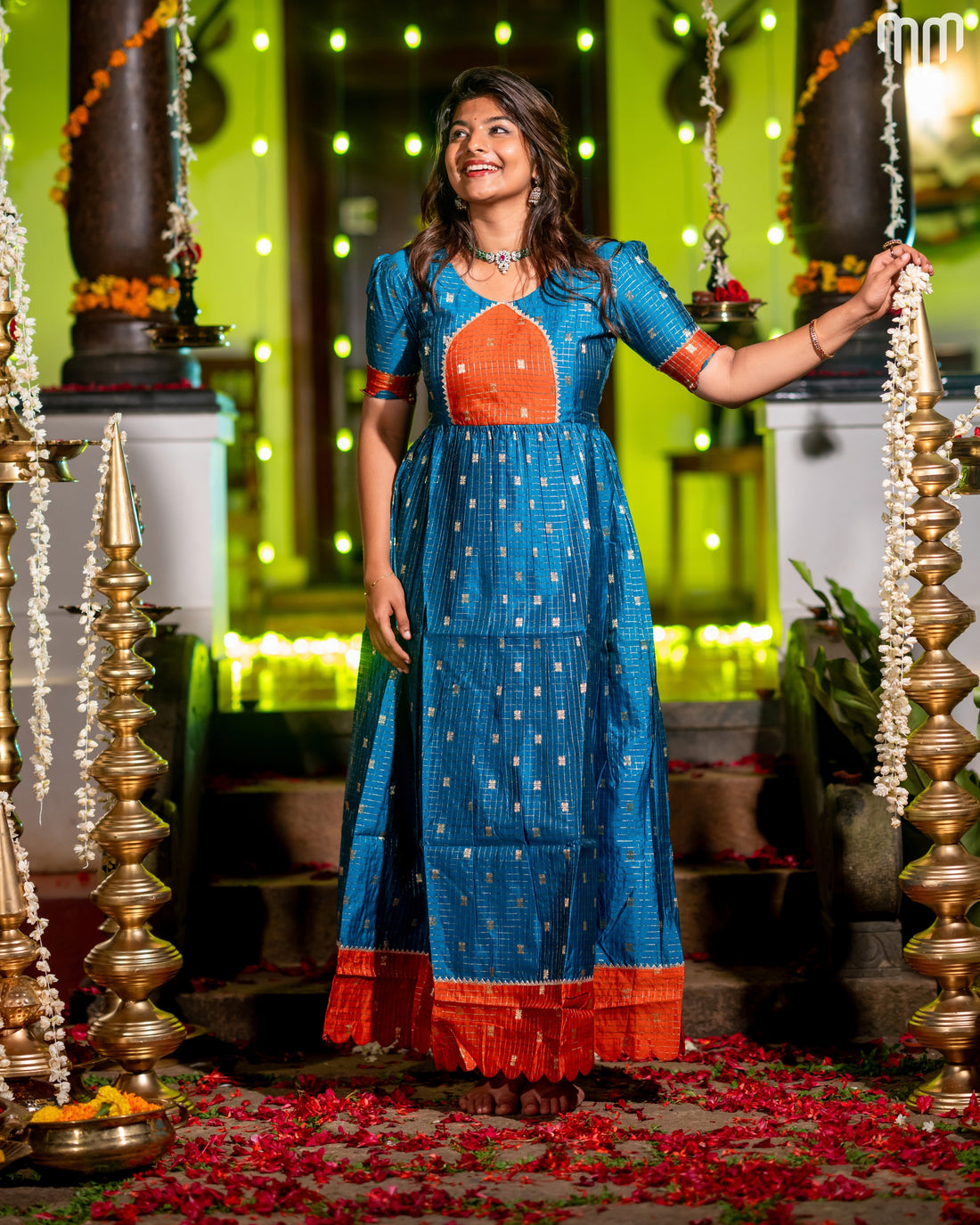 Madhavi_V1 Silk Maternity Maxi with Full Cotton Lining