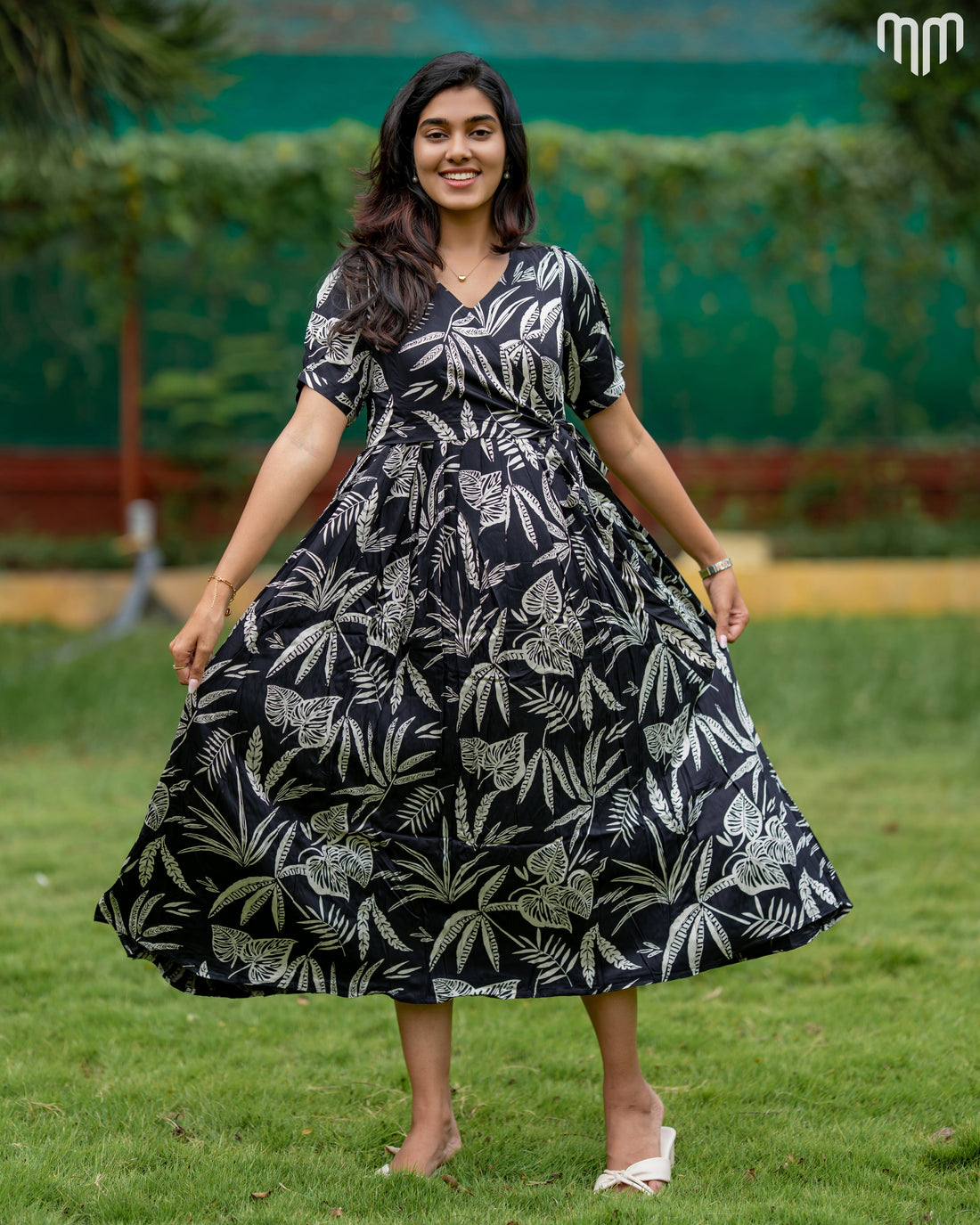 Black Wrap Maternity Maxi