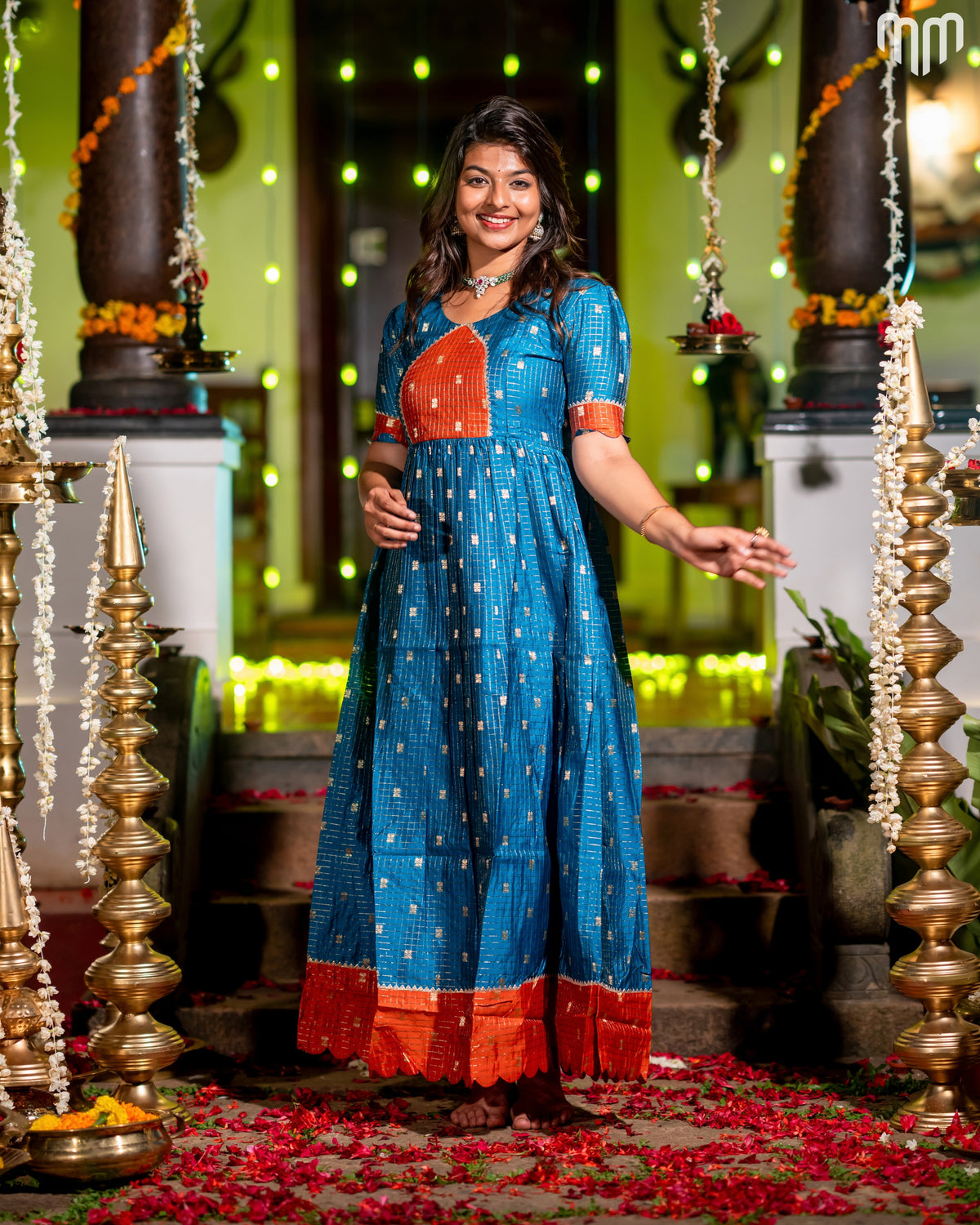 Madhavi_V1 Silk Maternity Maxi with Full Cotton Lining