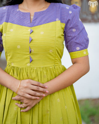 Sakshi_V2 Handloom Cotton Maternity Maxi with Full Cotton Lining
