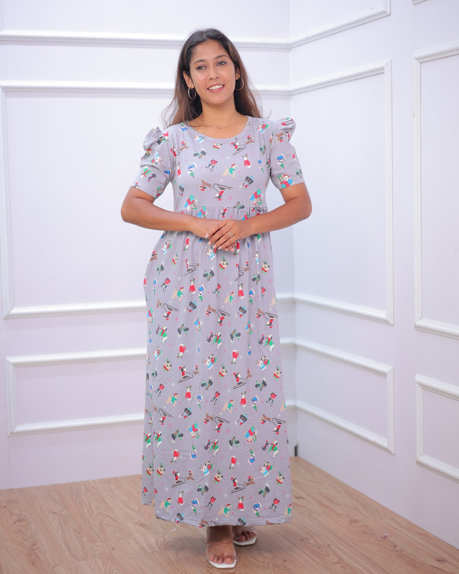 Happy Time | Casual Non-Maternity Loungewear - Puff Sleeve | Full Length