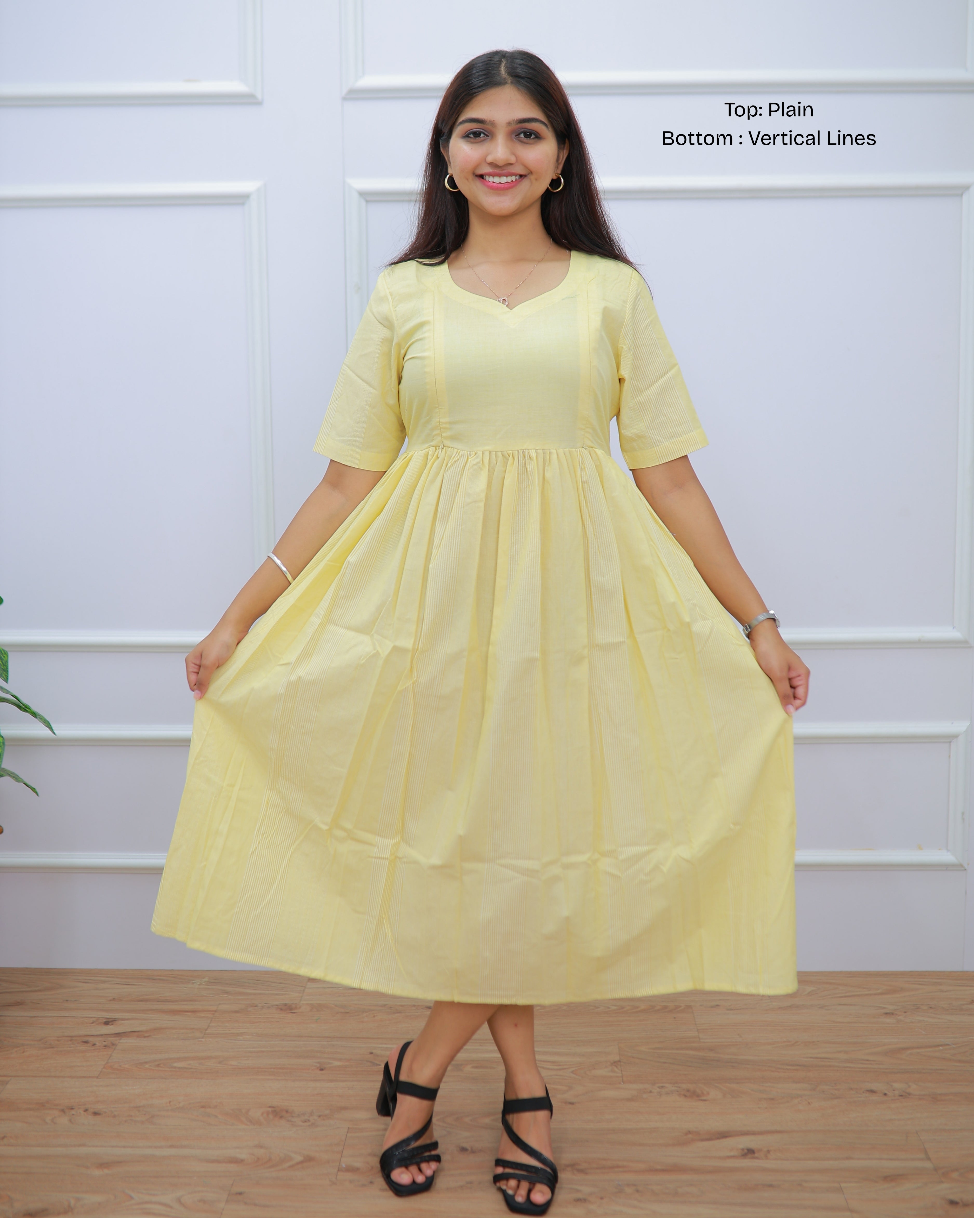 Yellow Linen_Plain | Maternity Maxi [Double Side Zips]