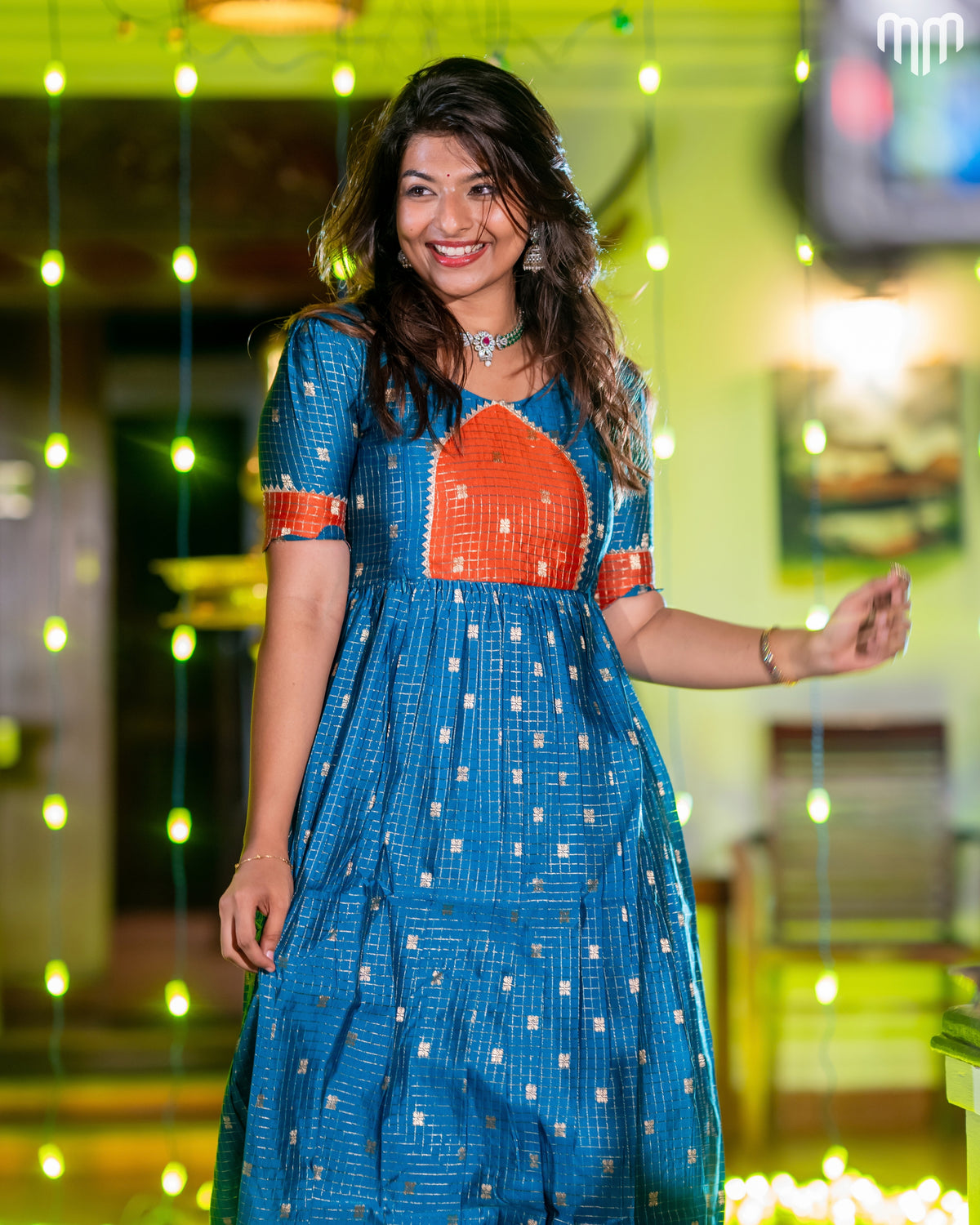Madhavi_V1 Silk Maternity Maxi with Full Cotton Lining