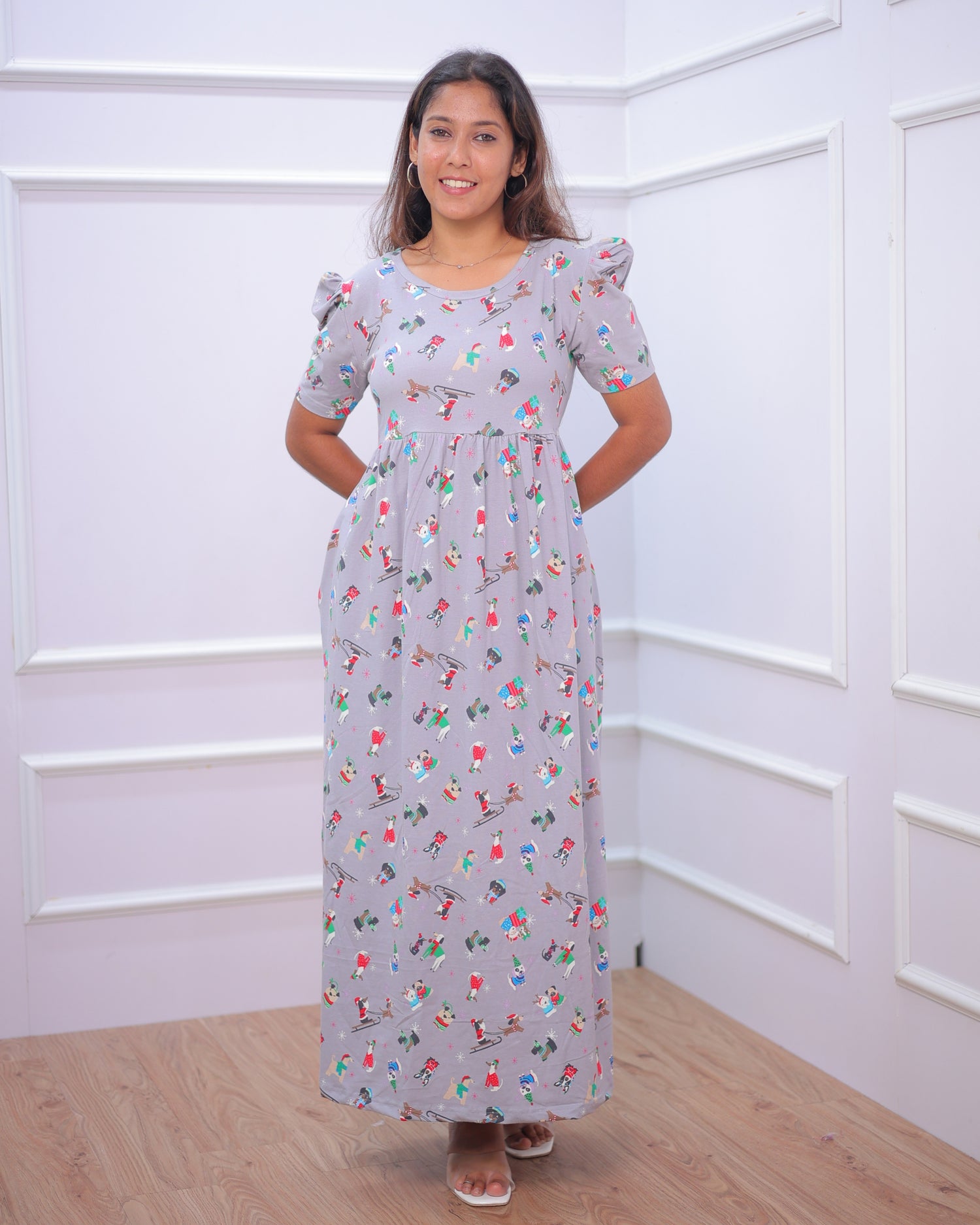 Happy Time | Casual Non-Maternity Loungewear - Puff Sleeve | Full Length