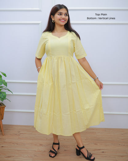 Yellow Linen_Plain | Maternity Maxi [Double Side Zips]