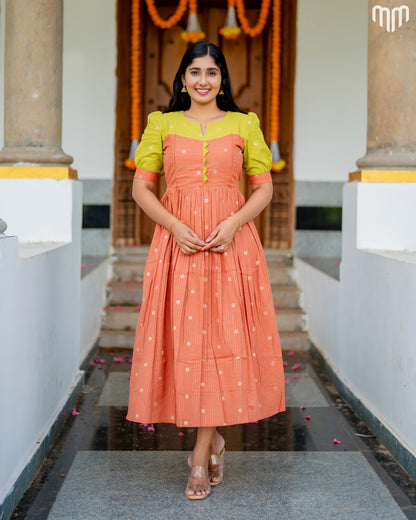 Sakshi_V3 Handloom Cotton Maternity Maxi with Full Cotton Lining