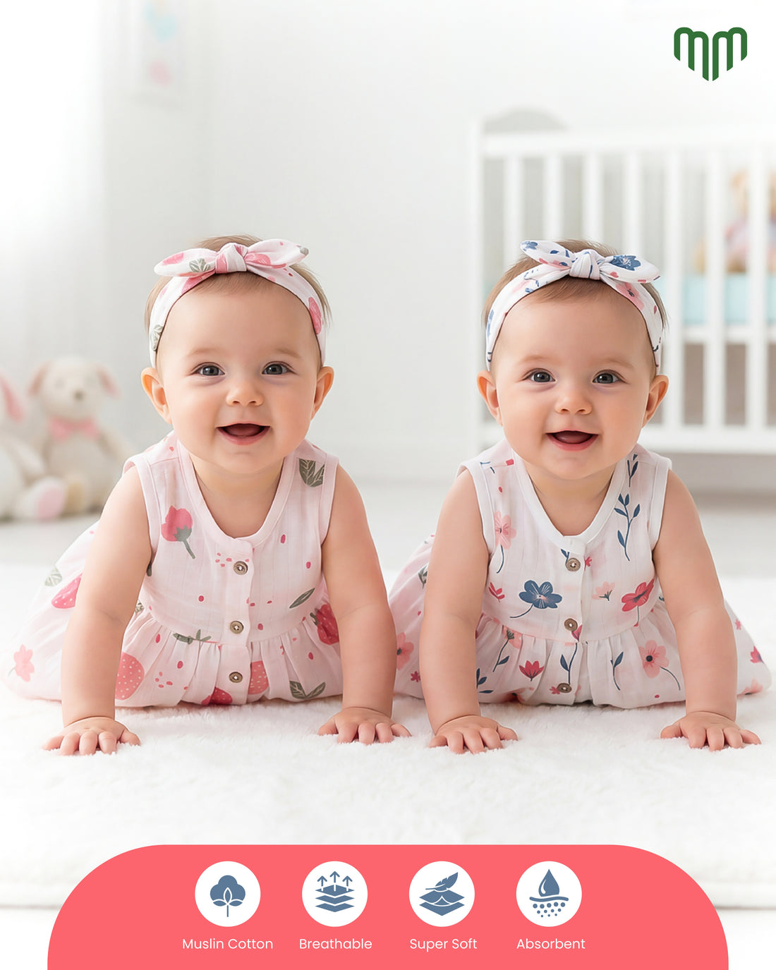 Muslin Sleeveless Frock - Pack of 2